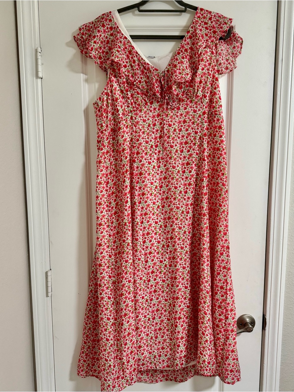 Old Navy Pink Floral Ruffle-Sleeve Casual Dress